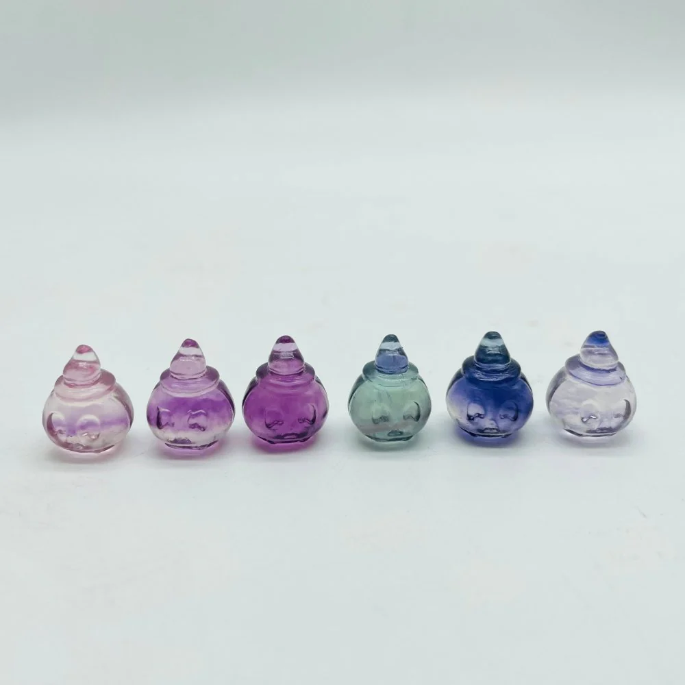 Mini Rainbow Fluorite Carving Pumpkin Wizard Wholesale