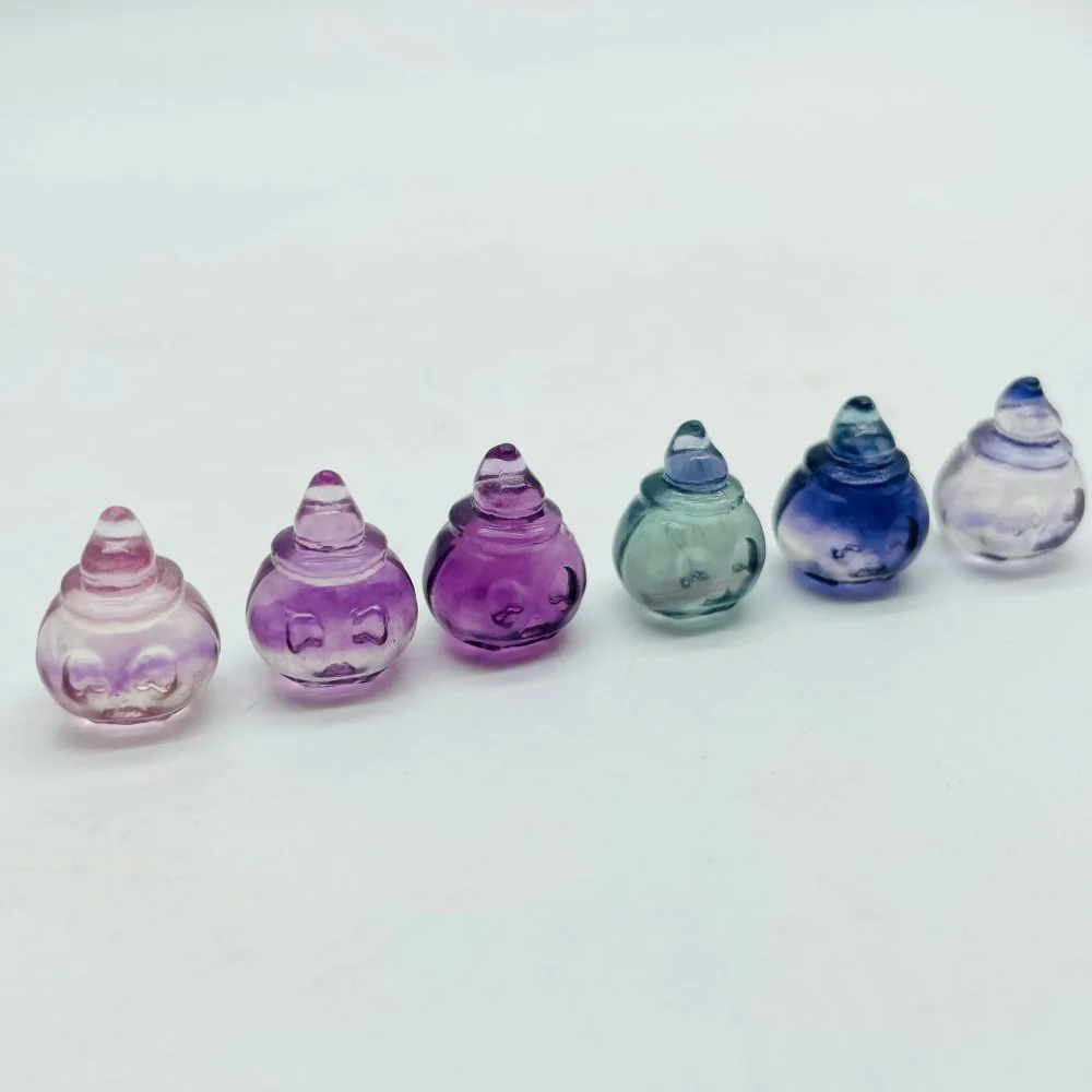 Mini Rainbow Fluorite Carving Pumpkin Wizard Wholesale - Image 2