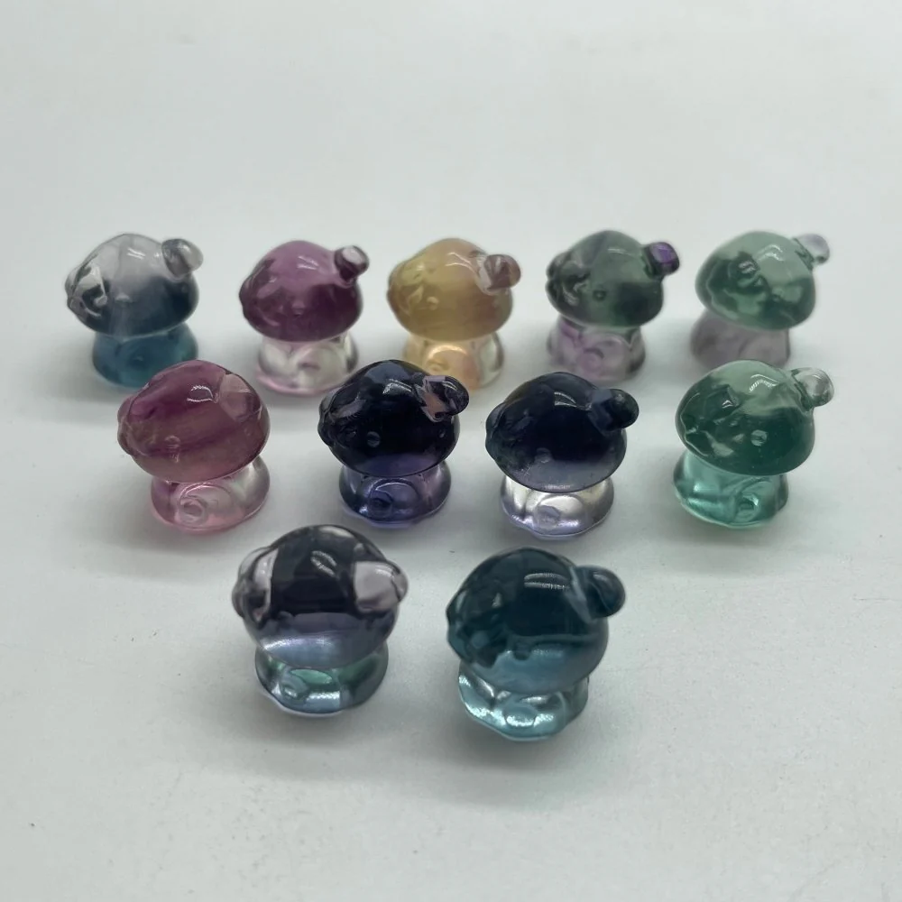 Mini Rainbow Fluorite Mushroom House Carving Wholesale - Image 2