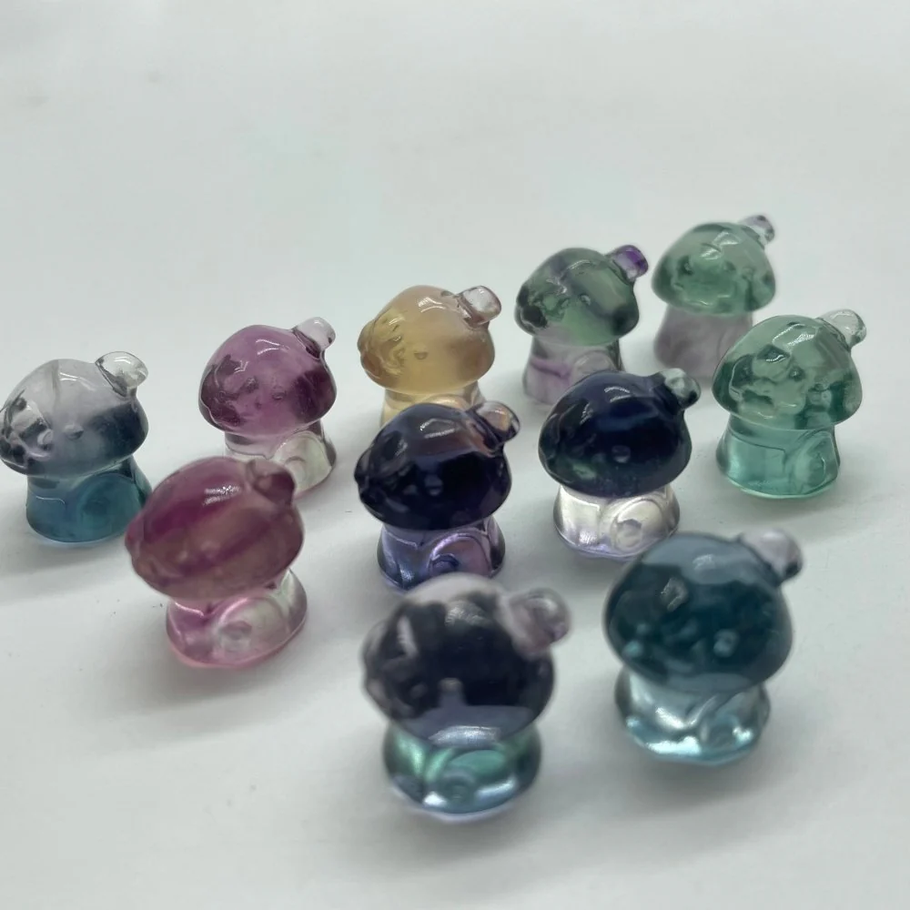 Mini Rainbow Fluorite Mushroom House Carving Wholesale - Image 3