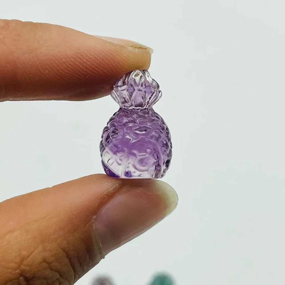 Mini Rainbow Fluorite Pineapple House Carving Wholesale - Image 2