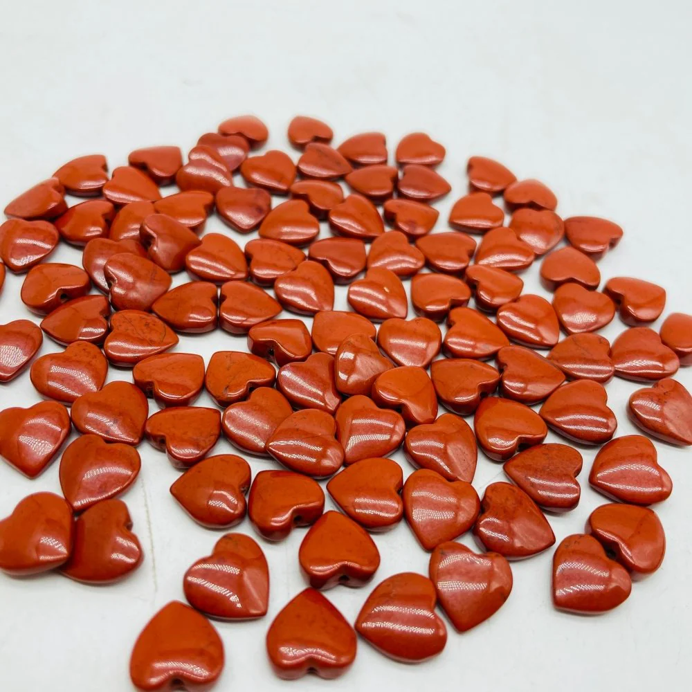 Mini Red Jasper Heart DIY Drill Hole Pendant Wholesale - Image 2