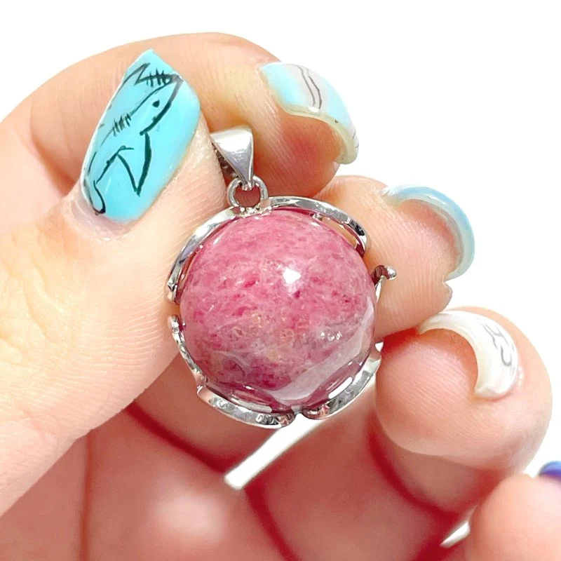 Mini Rhodonite Sphere Pendant Wholesale - Image 2