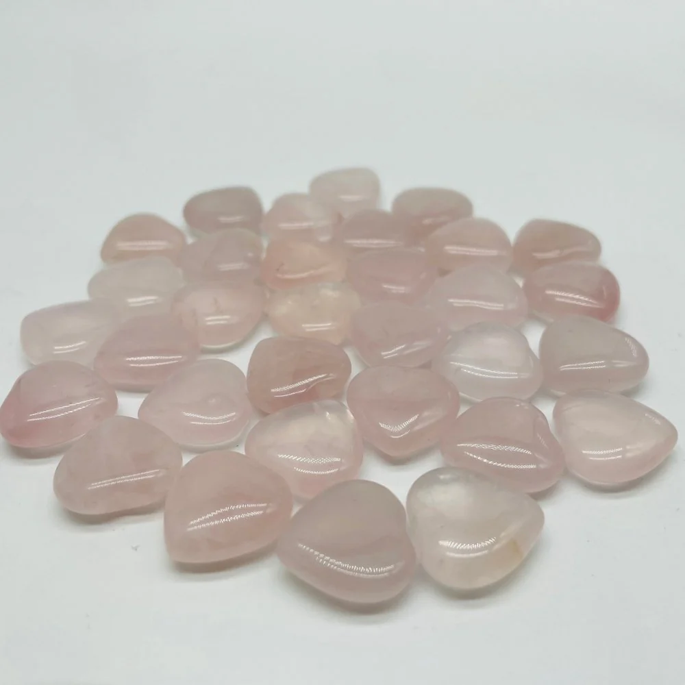 0.6in Mini Rose Quartz Heart DIY Pendant Wholesale - Image 3
