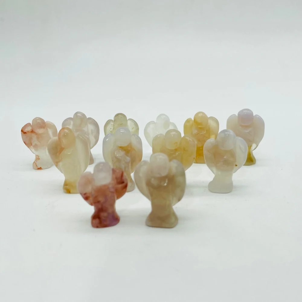 Mini Sakura Flower Agate Angel Carving Wholesale - Image 5