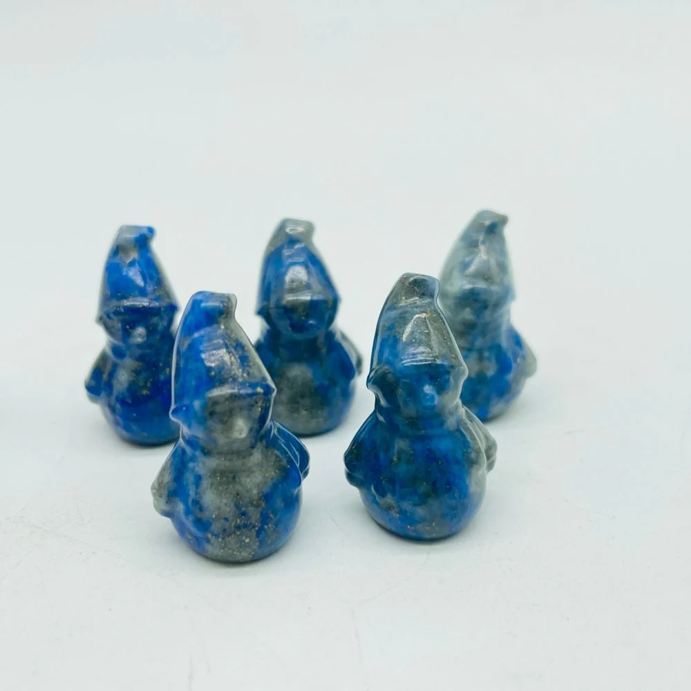 Mini Snowman Carving Wholesale Red Jasper Lapis Lazuli - Image 3