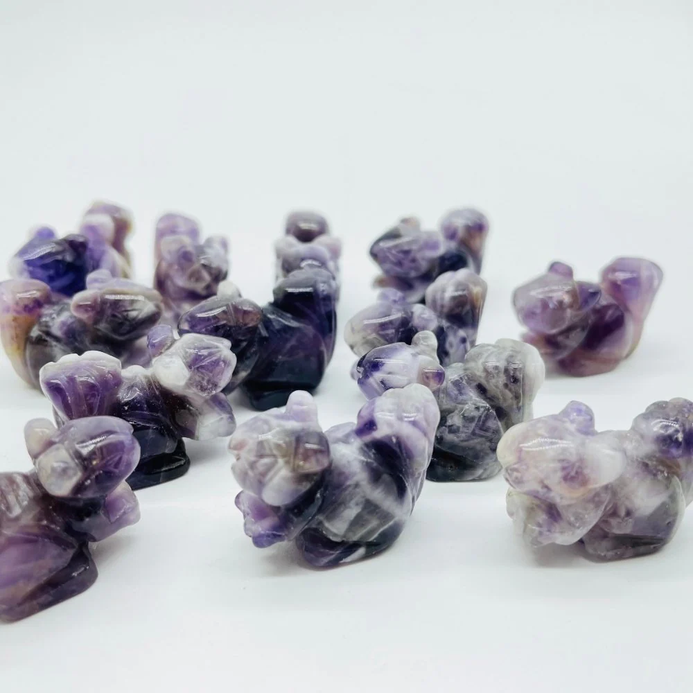 Mini Squirrel Carving Animals Chevron Amethyst&Opalite Wholesale - Image 3