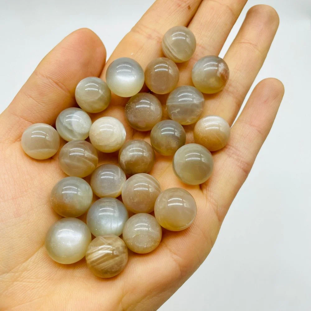 Mini White Moonstone Mixed Sunstone High Quality Spheres Wholesale - Image 3