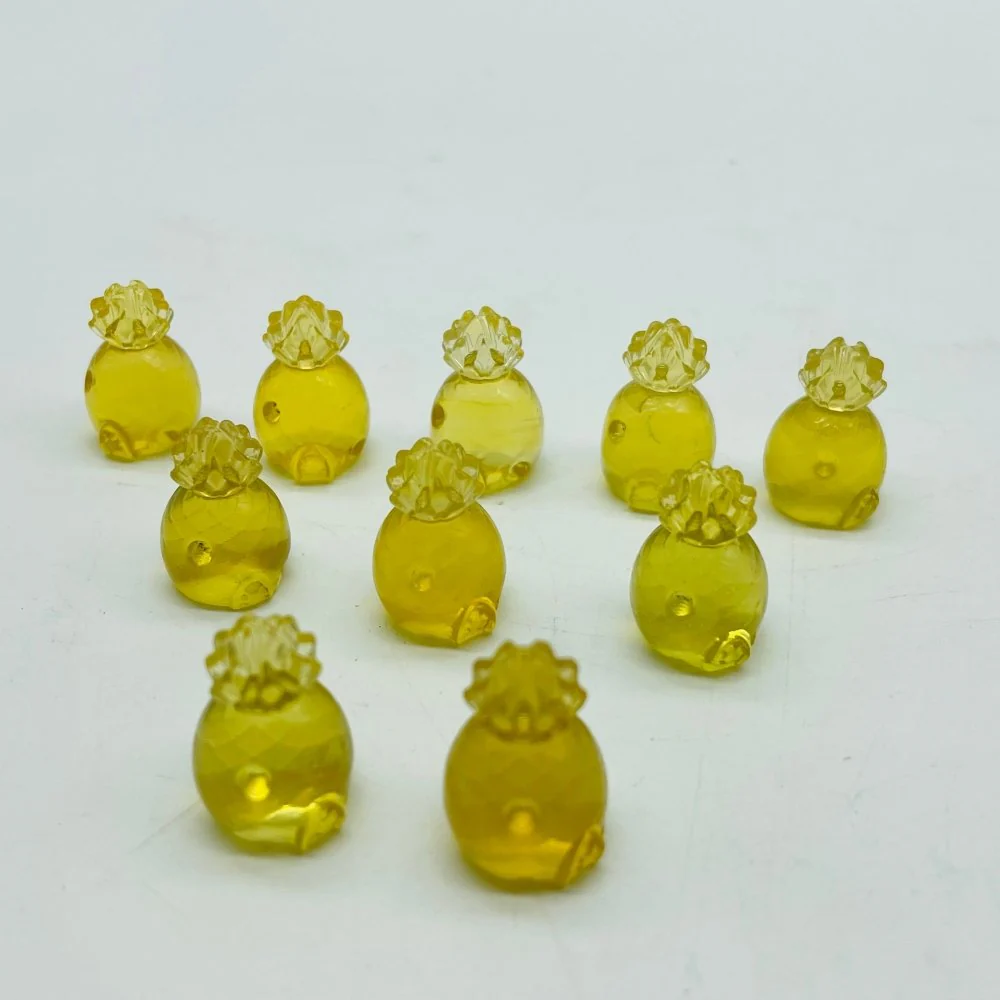 Mini Yellow Fluorite Pineapple House Carving Wholesale - Image 3