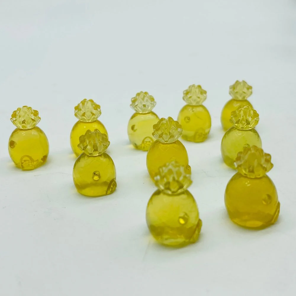 Mini Yellow Fluorite Pineapple House Carving Wholesale - Image 4
