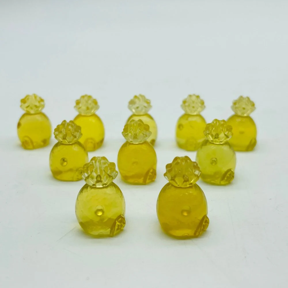 Mini Yellow Fluorite Pineapple House Carving Wholesale - Image 5
