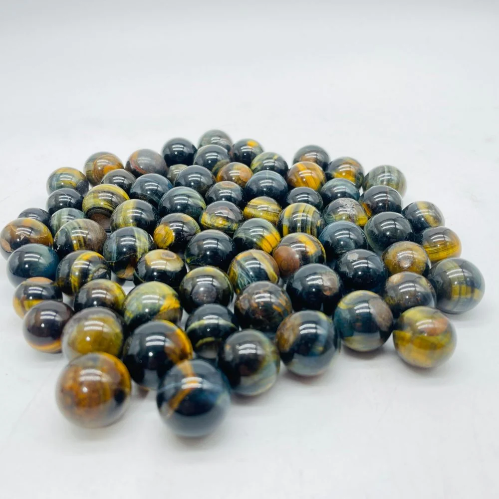 Mini Yellow Mixed Blue Tiger Eye Spheres Ball Wholesale - Image 3