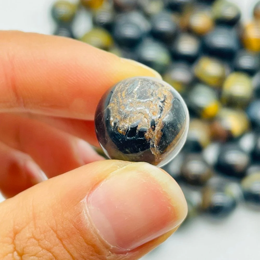 Mini Yellow Mixed Blue Tiger Eye Spheres Ball Wholesale - Image 4