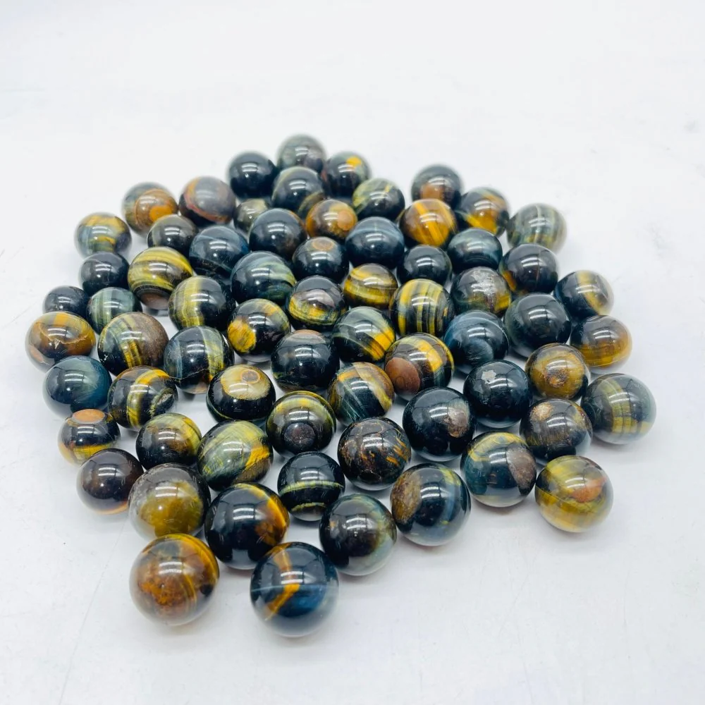 Mini Yellow Mixed Blue Tiger Eye Spheres Ball Wholesale - Image 5