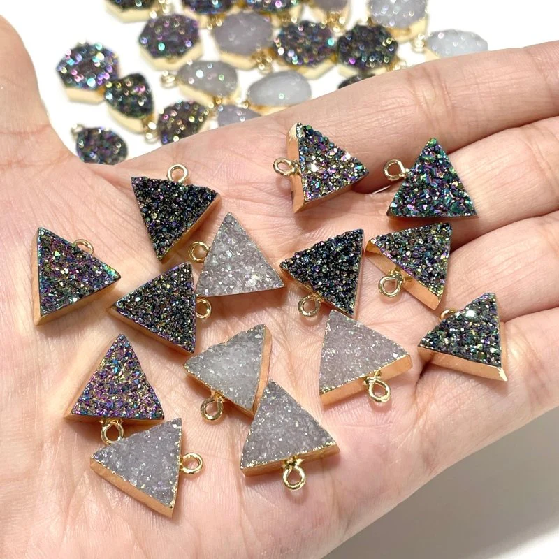 3 Types Mixed Colors Aura Geode Druzy Agate Pendant Wholesale