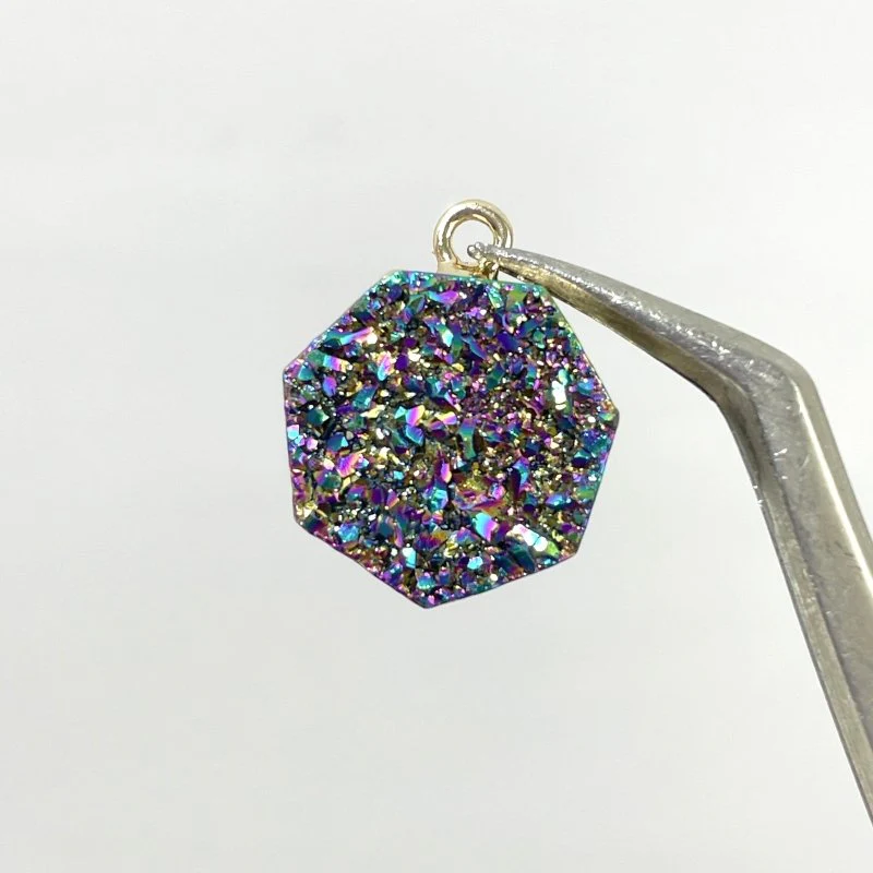 3 Types Mixed Colors Aura Geode Druzy Agate Pendant Wholesale - Image 7