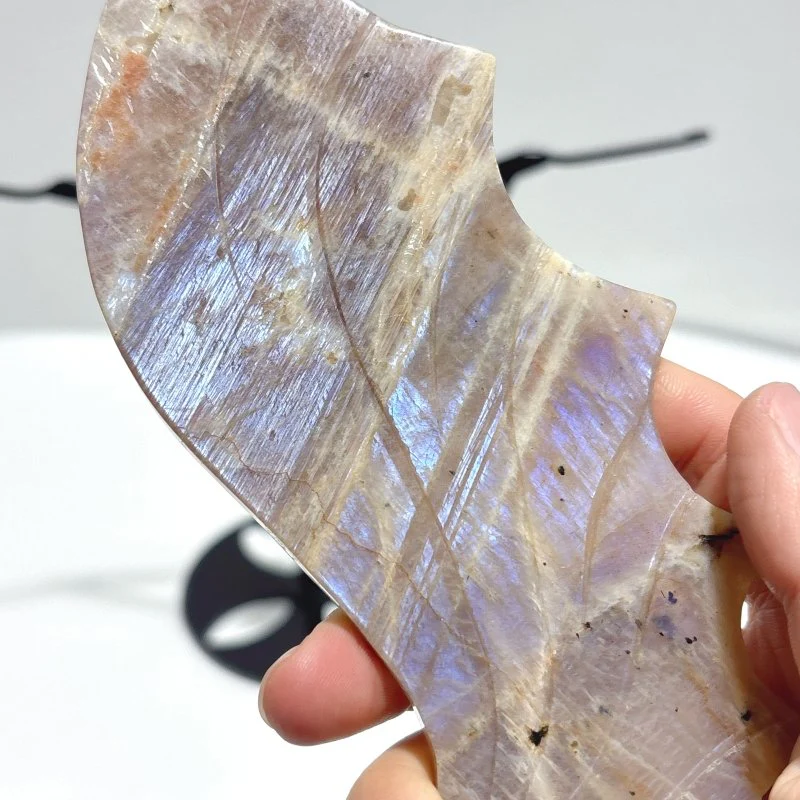 Moonstone Mixed Sunstone Flying Dragon Wing With Stand - Image 6