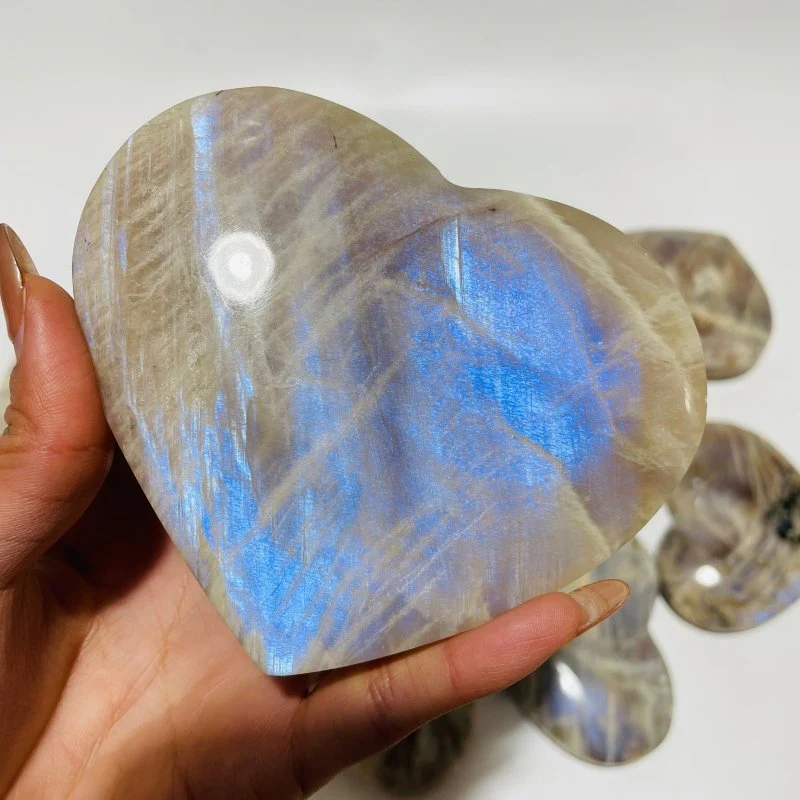 14 Pieces Large Moonstone Mixed Sunstone Heart - Image 5