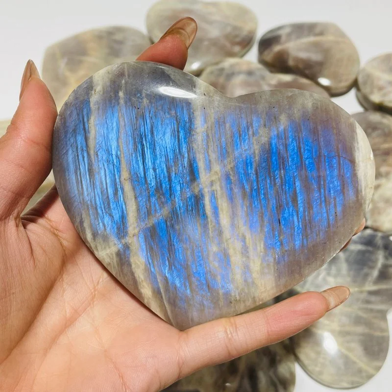 14 Pieces Large Moonstone Mixed Sunstone Heart - Image 7