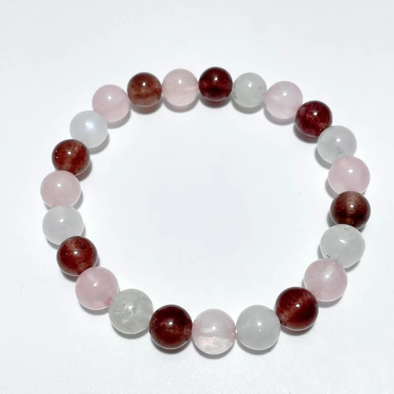 Moonstone Strawberry Quartz Rose Quartz Mixed Bracelet Wholesale - Image 2