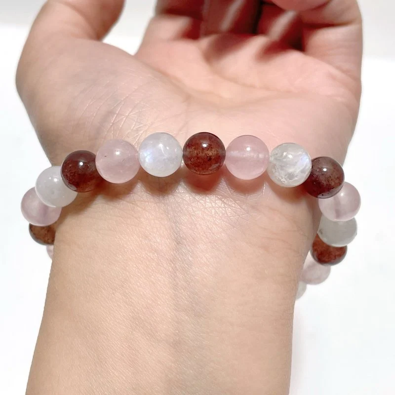 Moonstone Strawberry Quartz Rose Quartz Mixed Bracelet Wholesale - Image 3
