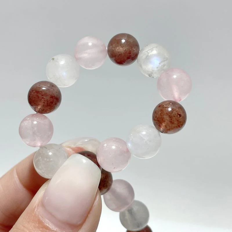 Moonstone Strawberry Quartz Rose Quartz Mixed Bracelet Wholesale - Image 4