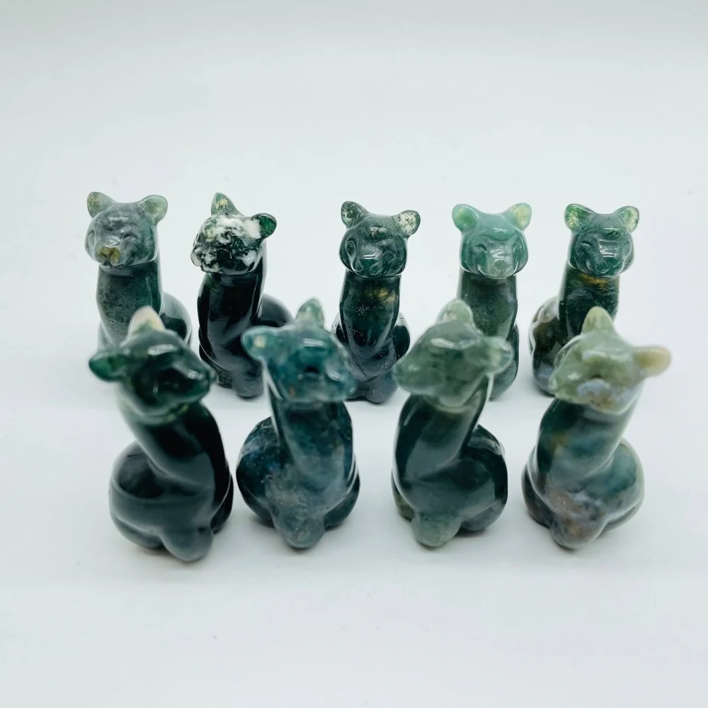Moss Agate Alpaca Carving Animal Wholesale - Image 2