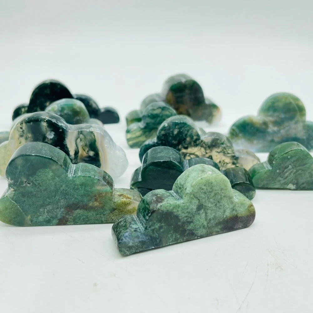 Moss Agate Cloud Carving Wholesale - Image 2