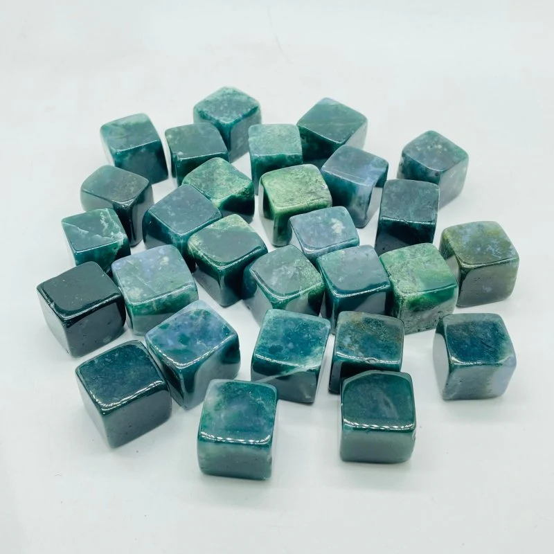 Moss Agate Cube Tumbled Wholesale - Image 2
