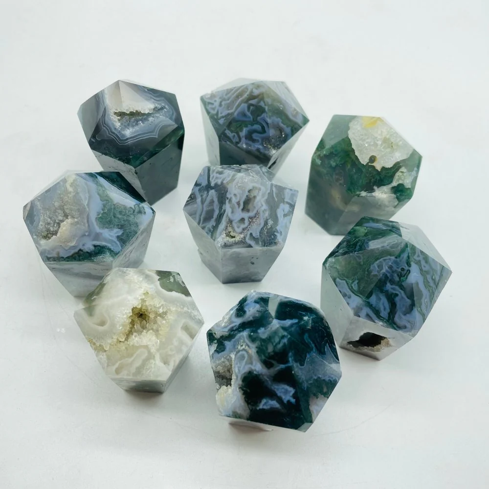 Moss Agate CupCake Shape Tower Points Wholesale - Image 3