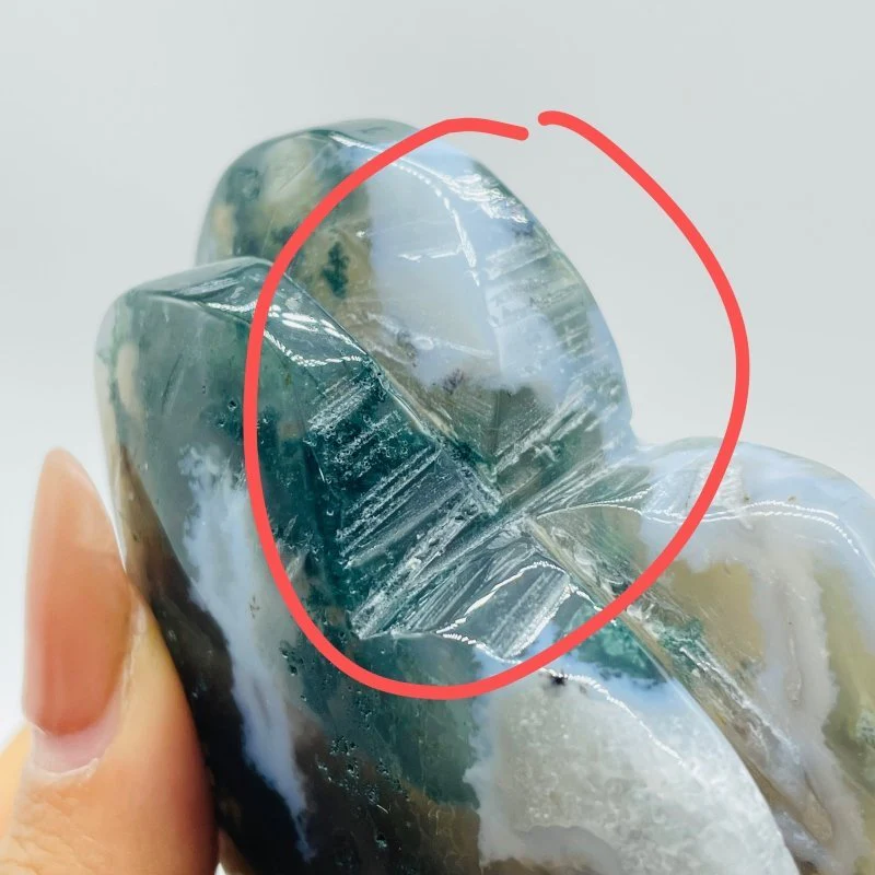 Moss Agate Double Heart Carving Wholesale - Image 3