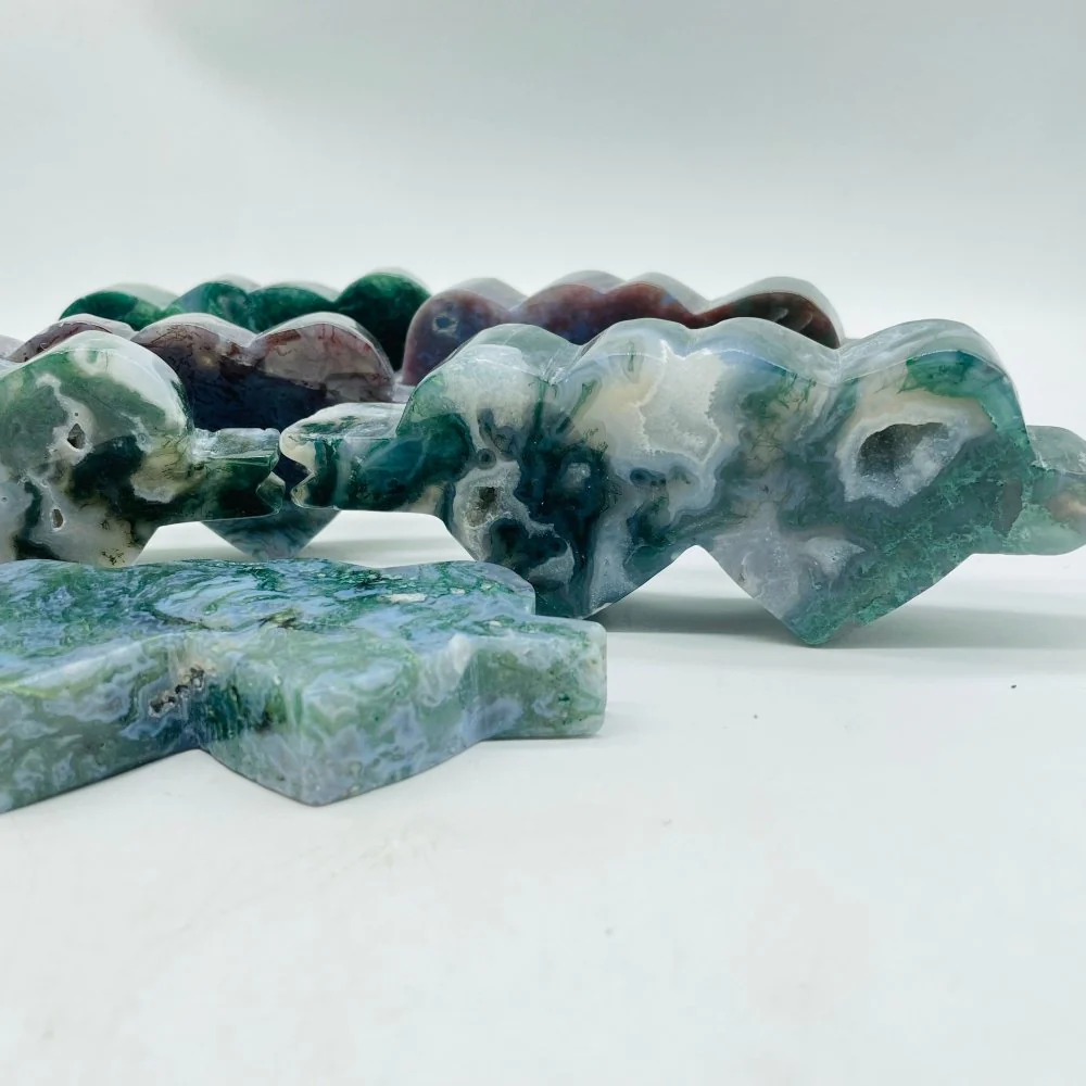 Moss Agate Double Heart Wholesale - Image 2