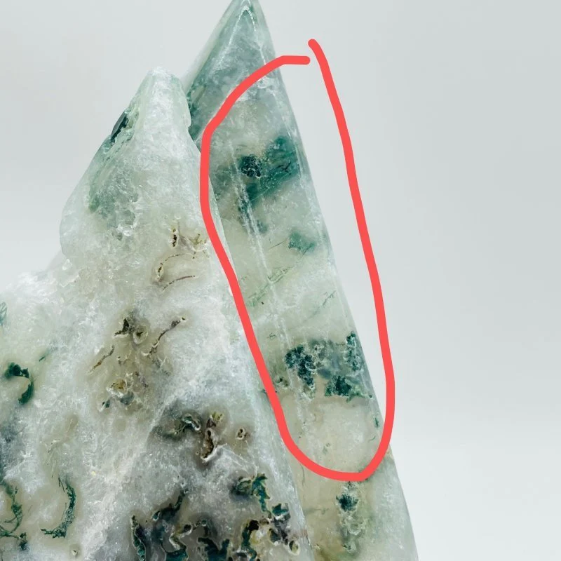Moss Agate Double Rhombus Shaped Carving Wholesale - Image 4