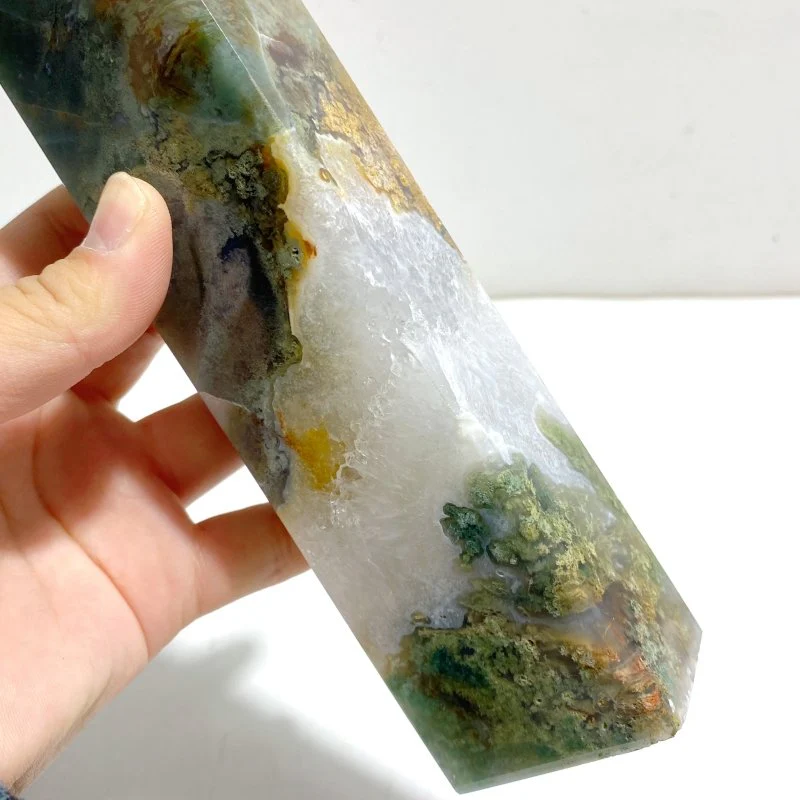 5 Pieces Moss Agate Four-Sided Tower Points - Image 4