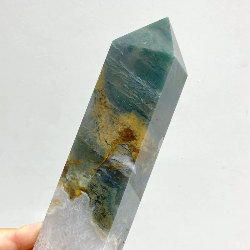 5 Pieces Moss Agate Four-Sided Tower Points - Image 5