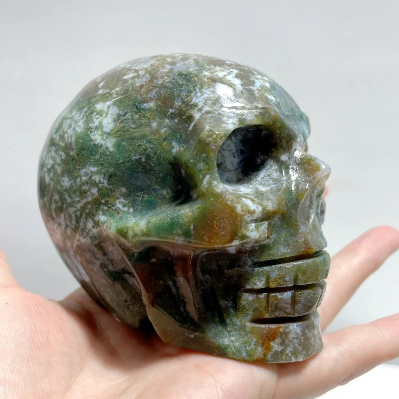 10 Pieces Moss Agate Skull 3.1-3.7in - Image 3
