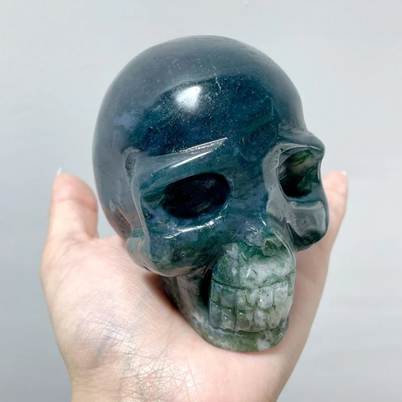 10 Pieces Moss Agate Skull 3.1-3.7in - Image 6