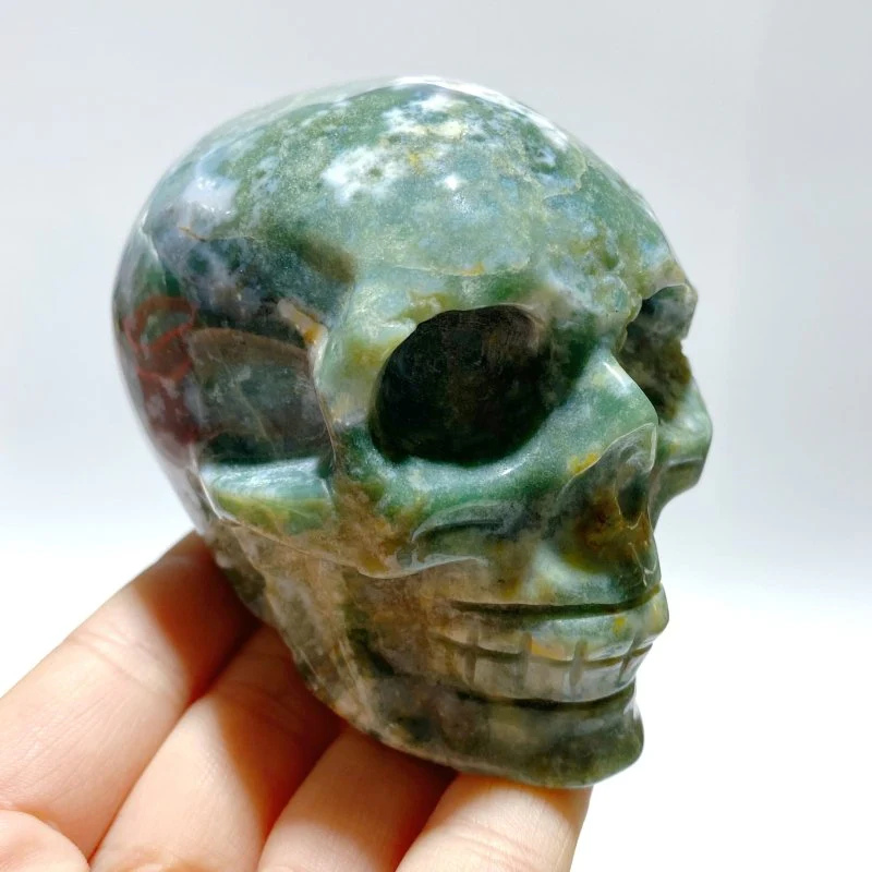 7 Pieces Moss Agate Skull Carving - Image 4