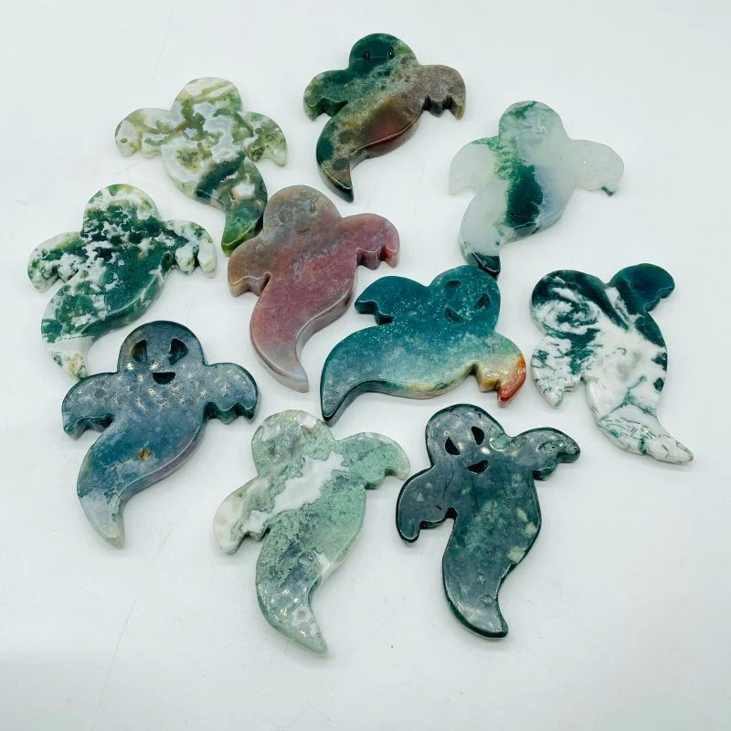 Moss Agate Ghost Carving Crystals Wholesale - Image 4