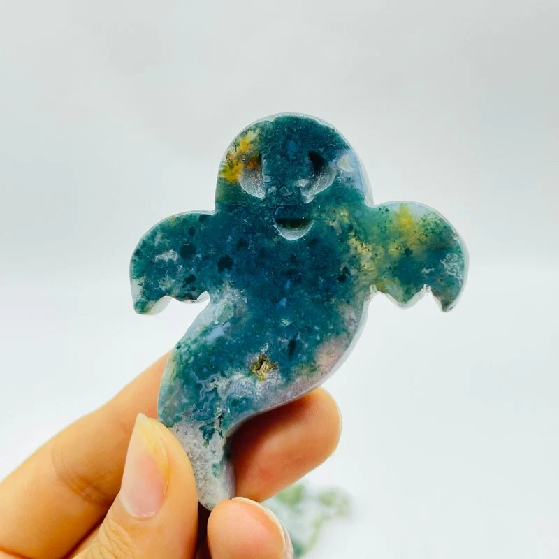 Moss Agate Ghost Carving Crystals Wholesale - Image 5