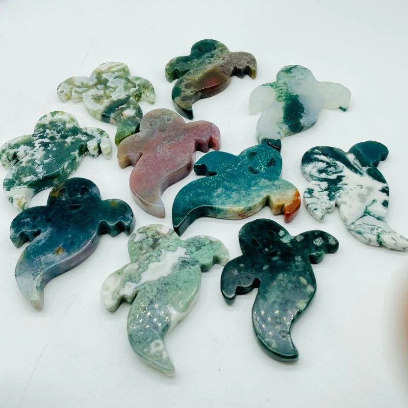 Moss Agate Ghost Carving Crystals Wholesale - Image 6