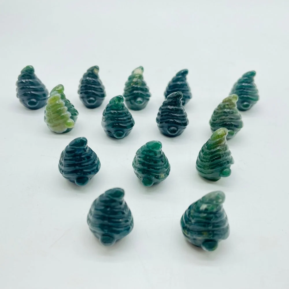 Moss Agate Goblin Hat Carving Crystal Wholesale - Image 3