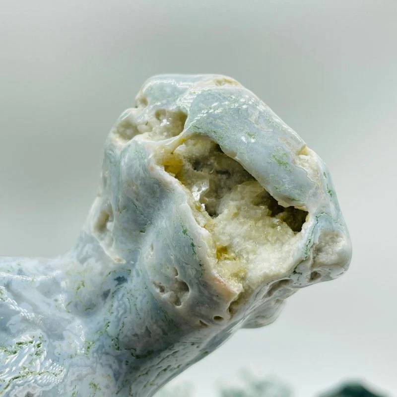 11 Pieces 4in Moss Agate Goddess Carving - Image 4