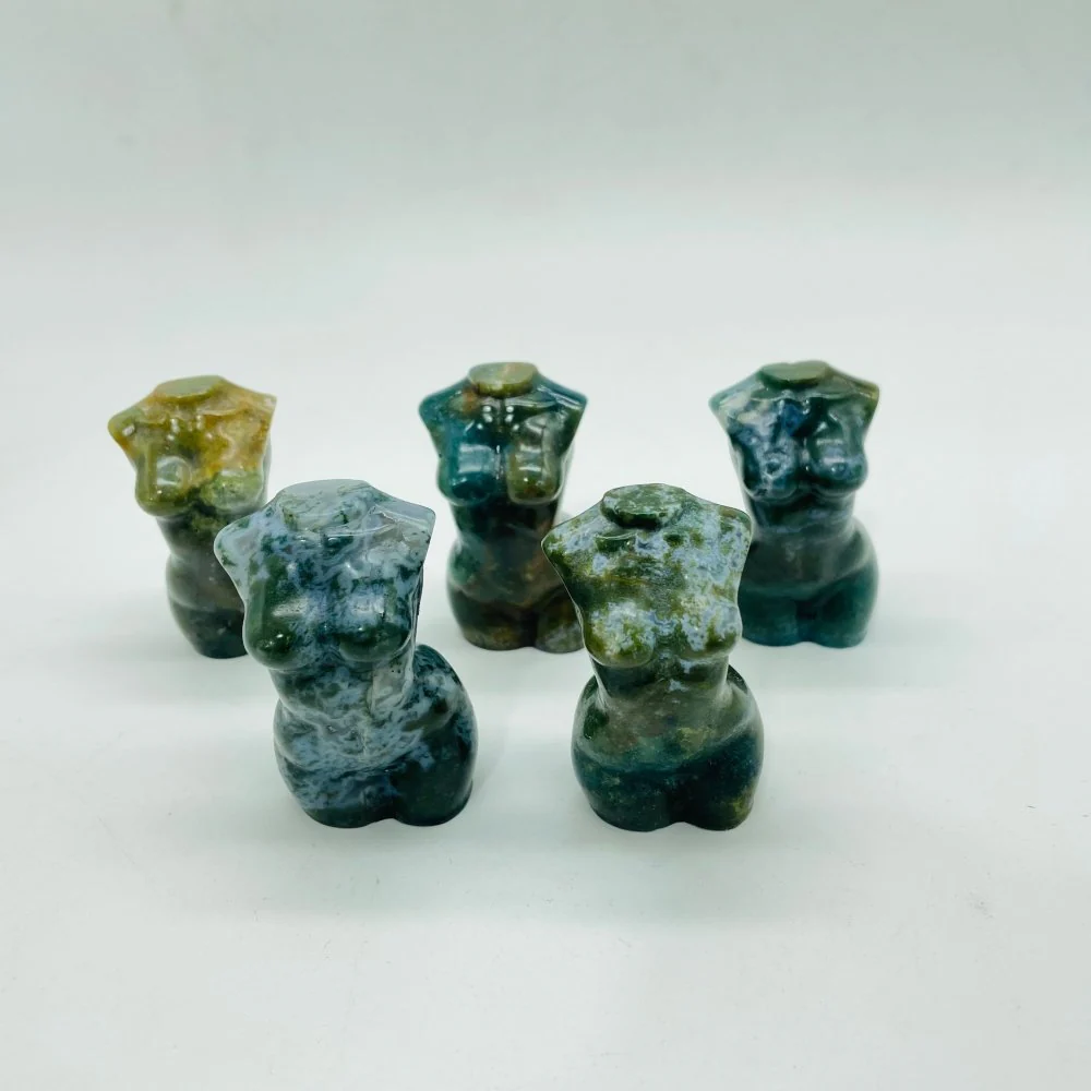 Moss Agate Goddess Carving Wholesale - Image 3