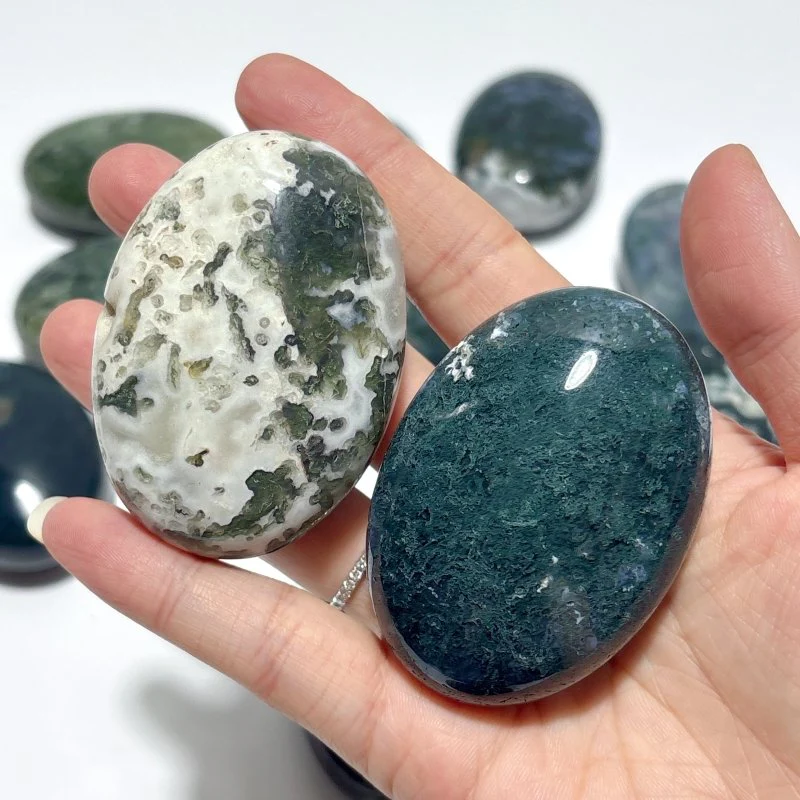 Standard Shape Moss Agate Palm Wholesale - Image 4