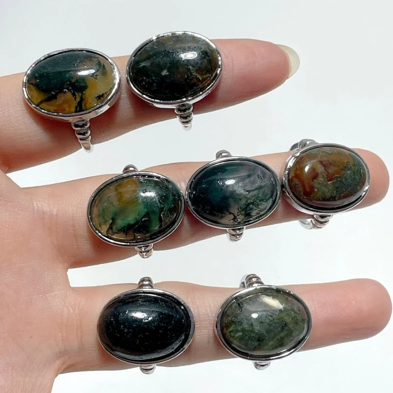 Beautiful Moss Agate Ring Wholesale - Image 5