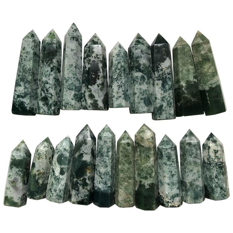 Moss Agate Tower 2-3.5in(5-8.9cm) Wholesale