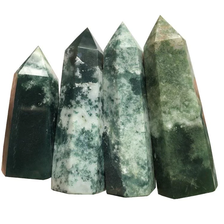 Moss Agate Tower 2-3.5in(5-8.9cm) Wholesale - Image 2