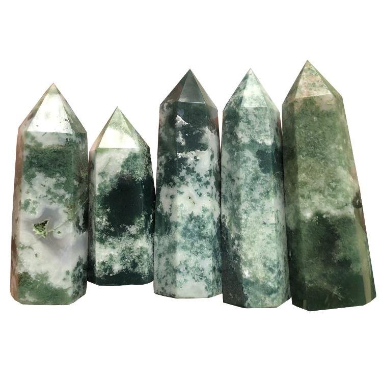 Moss Agate Tower 2-3.5in(5-8.9cm) Wholesale - Image 3