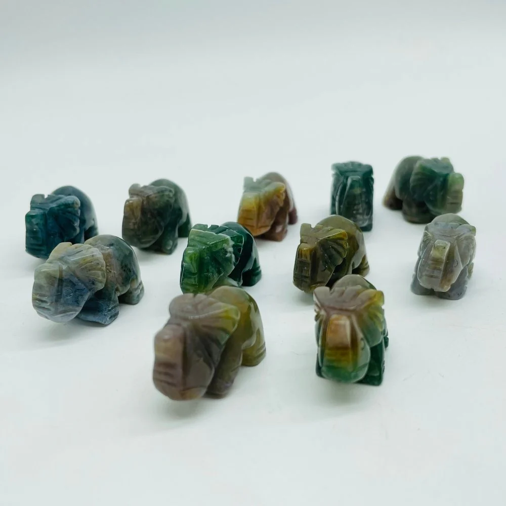 Moss Jade Elephant Carving Animal Wholesale - Image 2